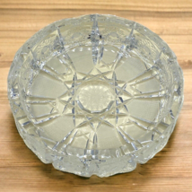 Vtg 8&quot; Cut Clear Heavy Crystal Table Thick 2&quot; Deep Ashtray Star Pattern 4 Slot - £22.08 GBP