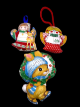 Vintage Cut &amp; Sew Fabric Pillow Christmas Ornaments Tree Sitters Set Lot... - £35.94 GBP