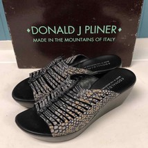 Donald J Pliner Chaya ITALY Faux snake print Leather Wedge Sandals Women... - £60.26 GBP