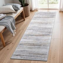 Stylish Beige/Grey Washable Runner Rug 2x6 - Perfect for Hallways &amp; Entr... - $41.53