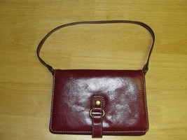 NW/OT Nine West Brown Soft Leather Top Flap  Bag Purse 7&quot; x 5&quot; - £6.22 GBP