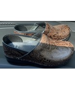 DANSKO Professional Tooled Leather Clogs Womens US Sz 5-6.5 EU 36 Brown ... - €33,93 EUR