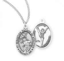 St. Sebastian Cheerleading Sterling Silver Medal Necklace - £48.65 GBP