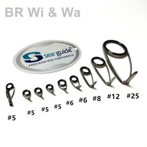 BR Wi &amp; Wa  High quality Sea Guide Kit  one set 9pcs Repair fishing rod guide  9 - £66.66 GBP