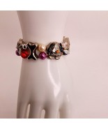 Puppy Dog Beaded Stretch Bracelet Silver Tone Doghouse Bone Heart Fire H... - £11.78 GBP