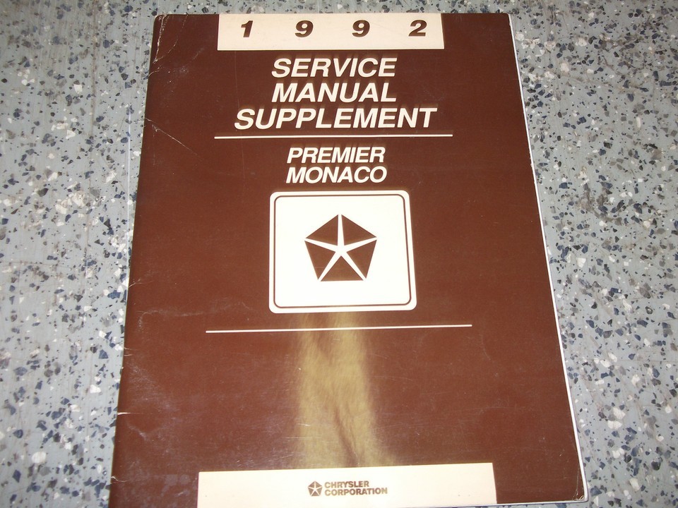 Manuel De Réparation De Service D'Atelier OEM D'EAGLE PREMIER 1992 92 SUPPLÉMENT - $4.32
