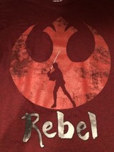 STAR WARS REBEL Men’s 2XL T-shirt Graphic Tee Red Luke Skywalker Jedi - £10.99 GBP