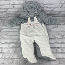 Wonder Nation Baby Warm Bunting Snow Suit White Gray Rabbit Size 6-9 Month - $13.35