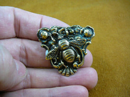 (B-bee-111) Bumble bee scrolled flower brass pin pendant I love lover honey bees - £14.41 GBP