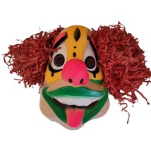 VTG 60s Clown Halloween Mask w/Original Paper Hair Made In France For Bayshore - £19.51 GBP