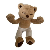 Meddy Teddy Meditating Yoga Bear Poseable Arms Legs Brown Namaste - $15.83