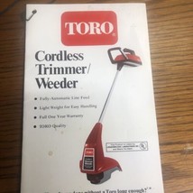 Vintage 1979 Toro Cordless/Trimmer Weeder Manual.16 pages. VG Condition. - $16.98