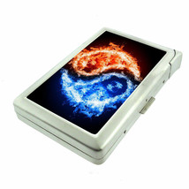 Fire Ice Yin Yang Em4 Cigarette Case with Built in Lighter Metal Wallet - £15.75 GBP