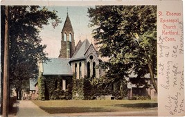 St. Thomas Episcopal Church, Hartford, Connecticut, vintage postcard 1907 - £11.79 GBP