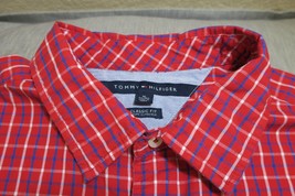 Tommy Hilfiger Classic Fit Red White Blue Checks Tattersall Long Sleeve Shirt XL - £24.74 GBP