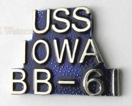 Uss Iowa Battle Ship Us Navy Script Lapel Pin Badge 1 Inch - £4.23 GBP