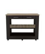 Kitchen Island 46 Inches Dozza, Kitchen, Black / Light Oak - €324,29 EUR