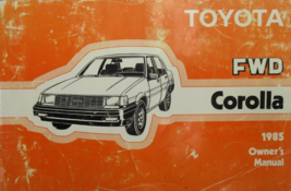 1985 TOYOTA FWD COROLLA Owners Operators Owner Manual OEM Factory - £17.53 GBP