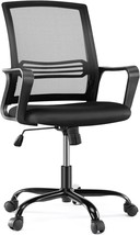 Comfortable Mid-Back, Padded Seat And Armrests, Rocking Mode, 360-Degree Swivel - £73.21 GBP