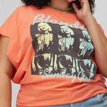 Daydreamer Womens T Shirt Blondie Sunday Girl Ruched Orange 2X - £41.74 GBP