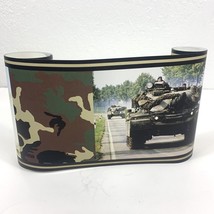 Wallpaper Border Rolls 6” X 16’ Pre-Pasted Military Camouflage Tanks Helicopters - $14.84