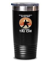 20 oz Tumbler Stainless Steel Insulated Funny Never Understimate An Old Man  - £23.66 GBP