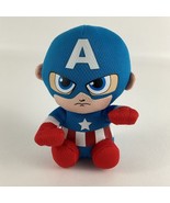 Ty Marvel Captain America 6&quot; Plush Bean Bag Stuffed Animal Toy Super Her... - $20.19 CAD