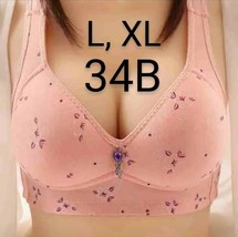 Pink Wire Free Comfort Push Up Thin Breathable Bralette Size L/XL - £8.97 GBP
