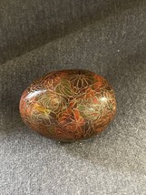 Vintage Hand Painted Ceramic Egg Earth Tones Gold Floral Vintage Russian... - £9.48 GBP
