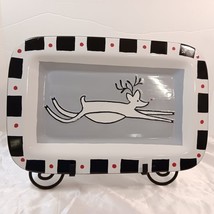 Southern Living at Home rudy Reindeer Ceramic Serving Platter/ Christmas Tray - £19.78 GBP