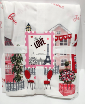 Valentines Day Paris Cafe Red Pink Hearts Cloth Tablecloth 60&quot; x 84&quot; - $36.62