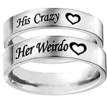 (New With Tag) Tungsten Carbide His Crazy Her Weirdo Ring-Price for one ring 4 - £47.50 GBP