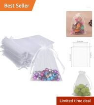 Elegant White Drawstring Organza Bags, 5x7 - Perfect for Parties and Wed... - $27.67