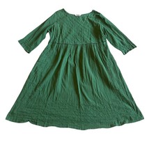 April Cornell Green Puckered Fabric Dress 3/4 Sleeve 100% Cotton Size XL... - $58.05