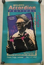 1991 Mulate&#39;s Accordion Festival Poster - Octa Clark SIGNED - 35x22 Loui... - £137.04 GBP