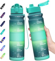 Water Bottles with Time Marker 17Oz 32Oz Motivational Water Bottle Leakproof BPA - £19.59 GBP