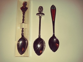 Lot of three Souvenir spoons, Eisenhower, Reagan and 1982 World&#39;s Fair - $18.00