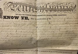 1830 Antique Deed Patent Shamokin Pa Abraham Niehl To Hugh Bella Northumberland - £114.60 GBP