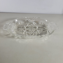 Anchor Hocking Pickle Dish Divided Ruffled Pressed Glass Size 10”x 6&quot; - £7.96 GBP