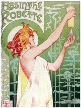4746.Absinthe robette.woman in dress raising drink.POSTER.Decoration.Graphic Art - £13.65 GBP+