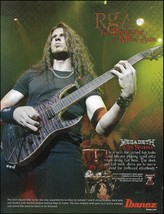 Megadeth Chris Broderick Ibanez RGA Arch-Top Guitar 2009 advertisement 8 x 11 ad - £3.32 GBP
