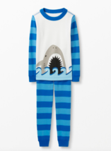 Nwt Hanna Andersson Big Smile Shark Long John Pajamas Blue Cotton 6-12 Mo - £20.70 GBP