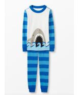 NWT HANNA ANDERSSON Big Smile Shark Long John Pajamas Blue Cotton 6-12 mo - £20.40 GBP