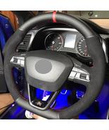 Black Suede Car Steering Wheel Cover For Seat Leon Cupra R Leon St Cupra... - £27.88 GBP