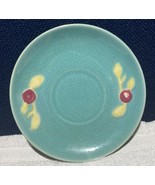 Vintage Coors Pottery Rosebud Green Saucer For Flat Cup - £3.90 GBP