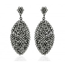 Contemporary Black Plated Marquise Fashion CZ Earring - $34.99