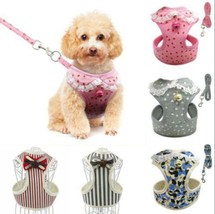 Comfortable Bow Tie Striped Dog Leash With Bells - Available In Multiple Colors - £17.60 GBP