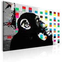 Tiptophomedecor Stretched Canvas Street Art - Banksy: The Thinker Monkey... - £63.20 GBP+