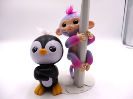 Fingerlings Interactive Monkey Purple Pink Sounds Reactions an Penguin b... - $15.84