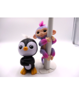 Fingerlings Interactive Monkey Purple Pink Sounds Reactions an Penguin b... - $301.55 MXN